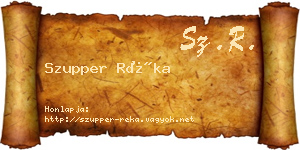 Szupper Réka névjegykártya